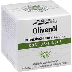 Eine weiße Schachtel mit Olivenöl-Intensivcreme von medipharma cosmetics.